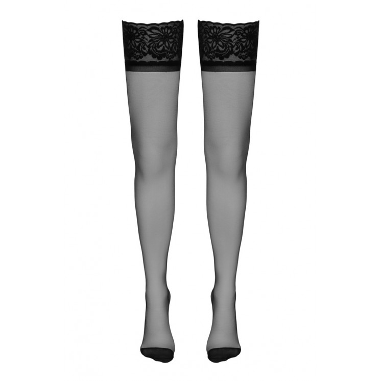 Bas autofixants couture noir 1 - Cotelli Legwear