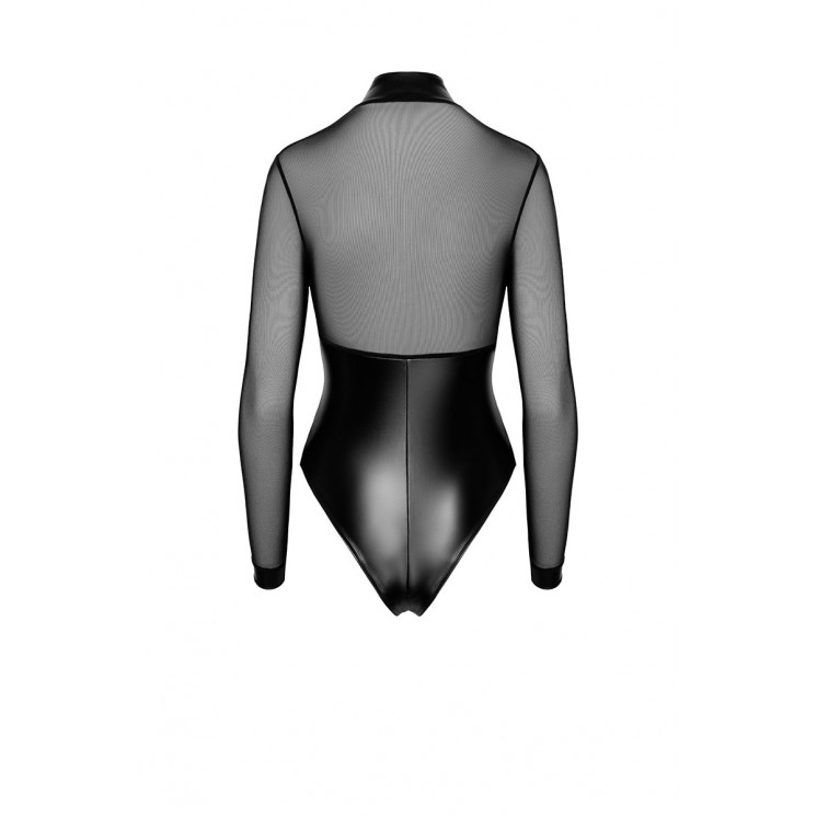 Body Edge zippé avec anneaux F321 wetlook et tulle