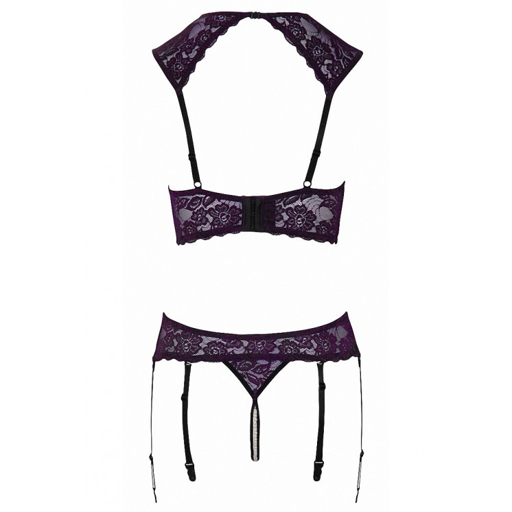 Ensemble lingerie ouverte violet - Cotelli Lingerie