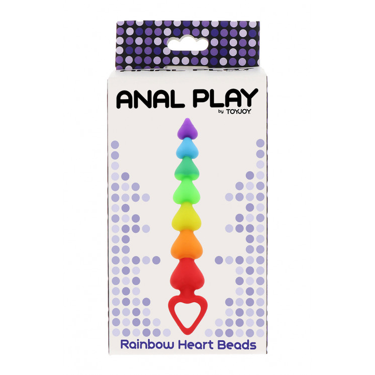 Stimulateur anal Rainbow Heart Beads - Toyjoy