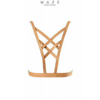 Harnais décolleté croisé marron - Maze