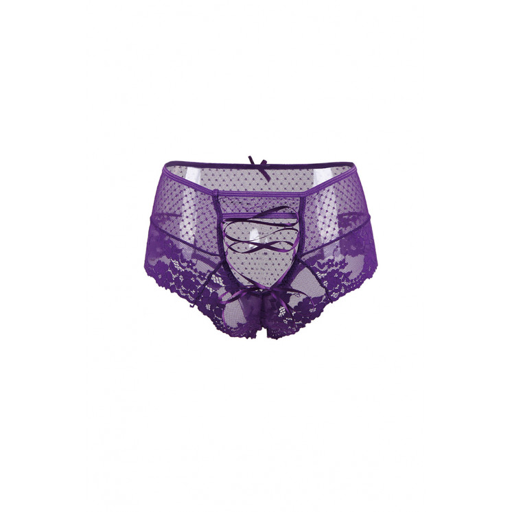 Tanga sexy pourpre à laçage