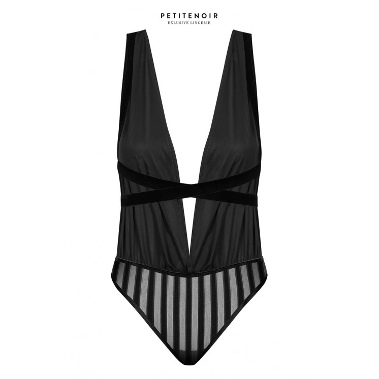 Body fendu tulle et rayures