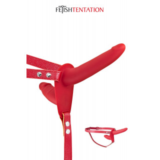 Double gode ceinture rouge - Fetish Tentation