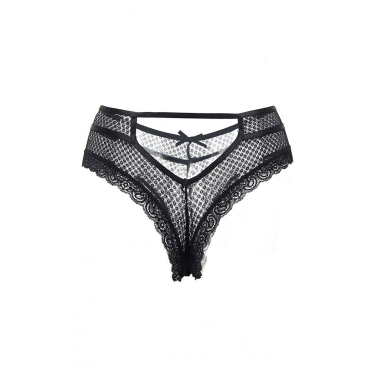 Tanga noir dentelle - Paris Hollywood