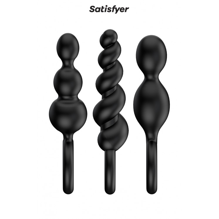 Set de 3 plugs noirs Booty Call - Satisfyer