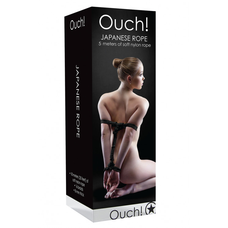 Corde de bondage Japonais 5m noire - Ouch