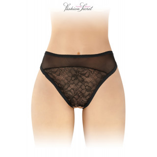 Tanga noir ouvert Ava - Fashion Secret