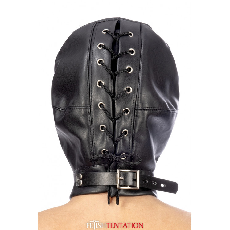 Cagoule BDSM fermée simili cuir - Fetish Tentation