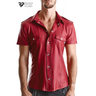 Chemise manches courtes wetlook rouge Carlo - Regnes