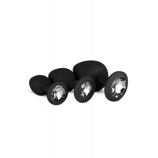 Kit entrainement 3 Butt plugs noir - Easy Toys