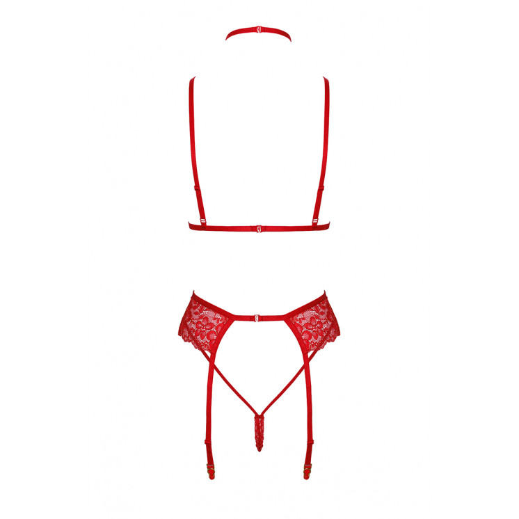 Ensemble 5 pièces Bondage Red Lace Kiss 243 - Kissable