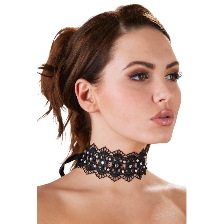 Collier brodé avec strass - Cotelli Accessoires